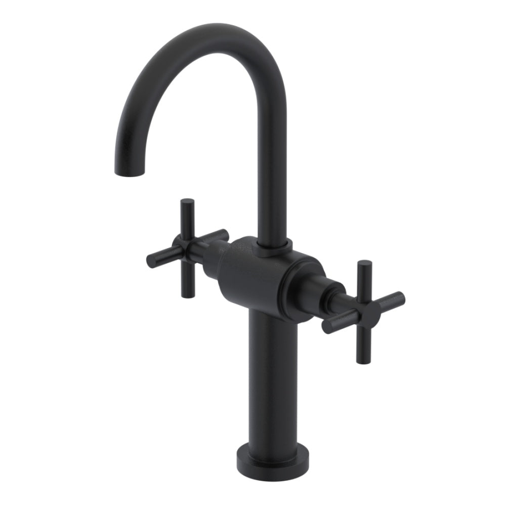 RUBINET 1DGLC Single Hole Dual Handle Lav. Set With Lasalle Spout With Extended Base (Less Drain)