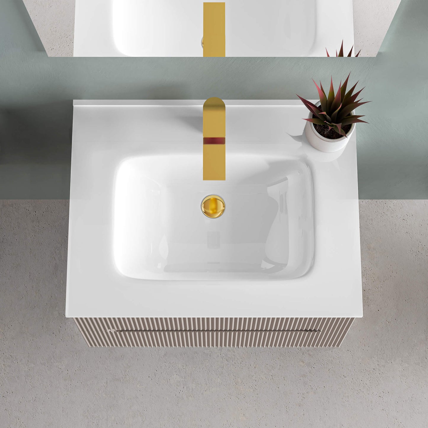 STONETOUCH 1POR24 Porto 24" Porcelain Vanity Top - 1 Hole