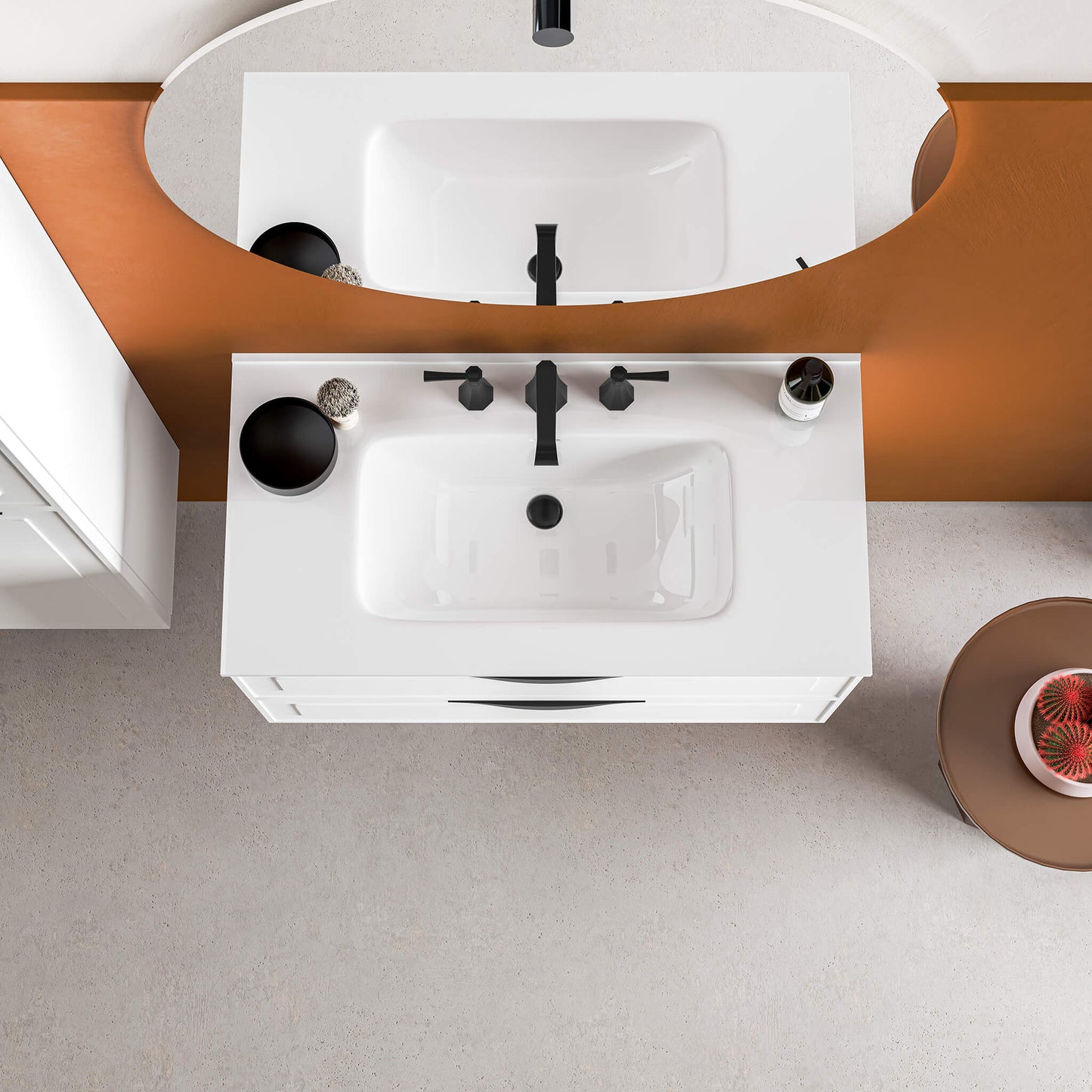 STONETOUCH 3POR36 Porto 36'' Porcelain Vanity Top- 3 Holes