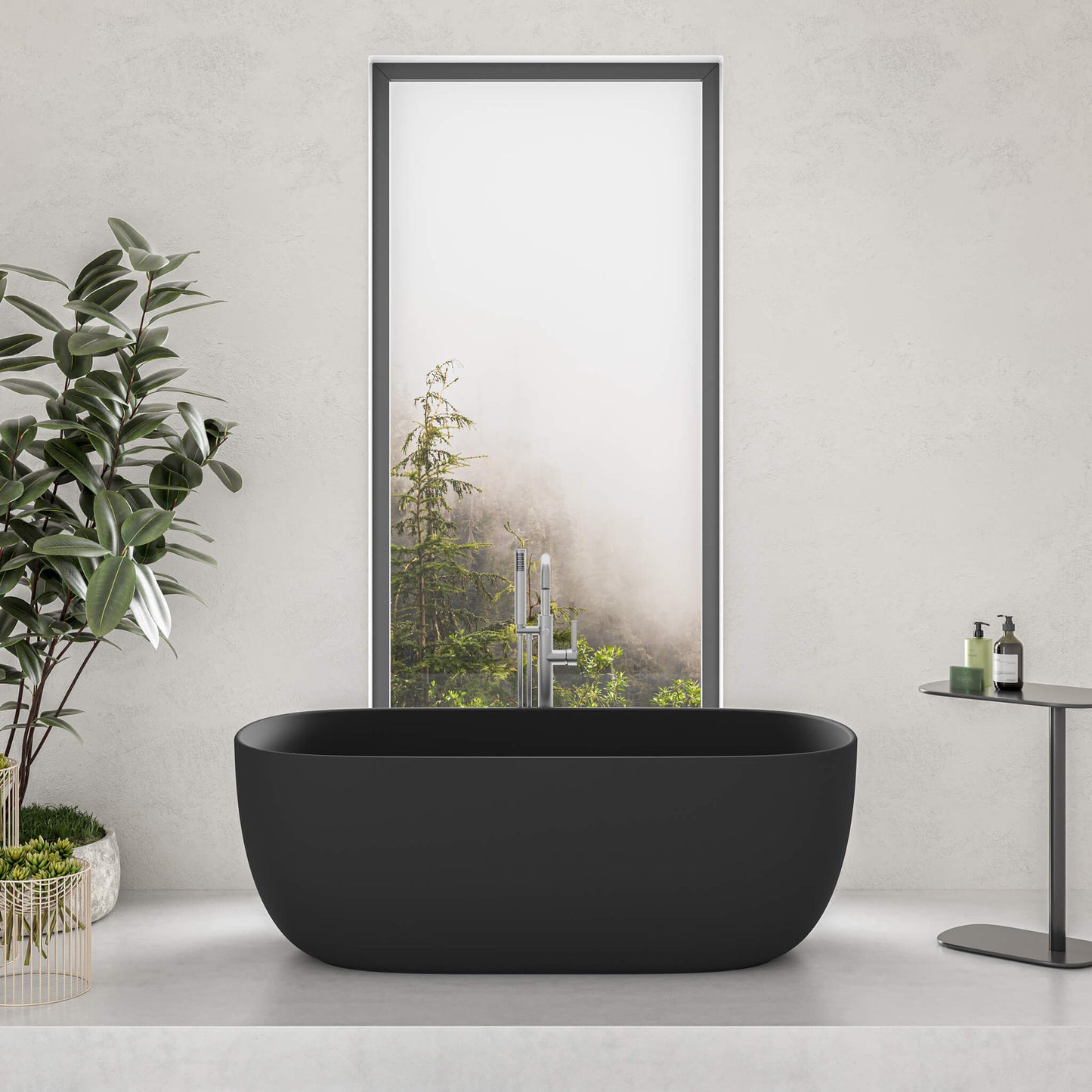 STONETOUCH 63001 Side By Side Free Standing Bathtub