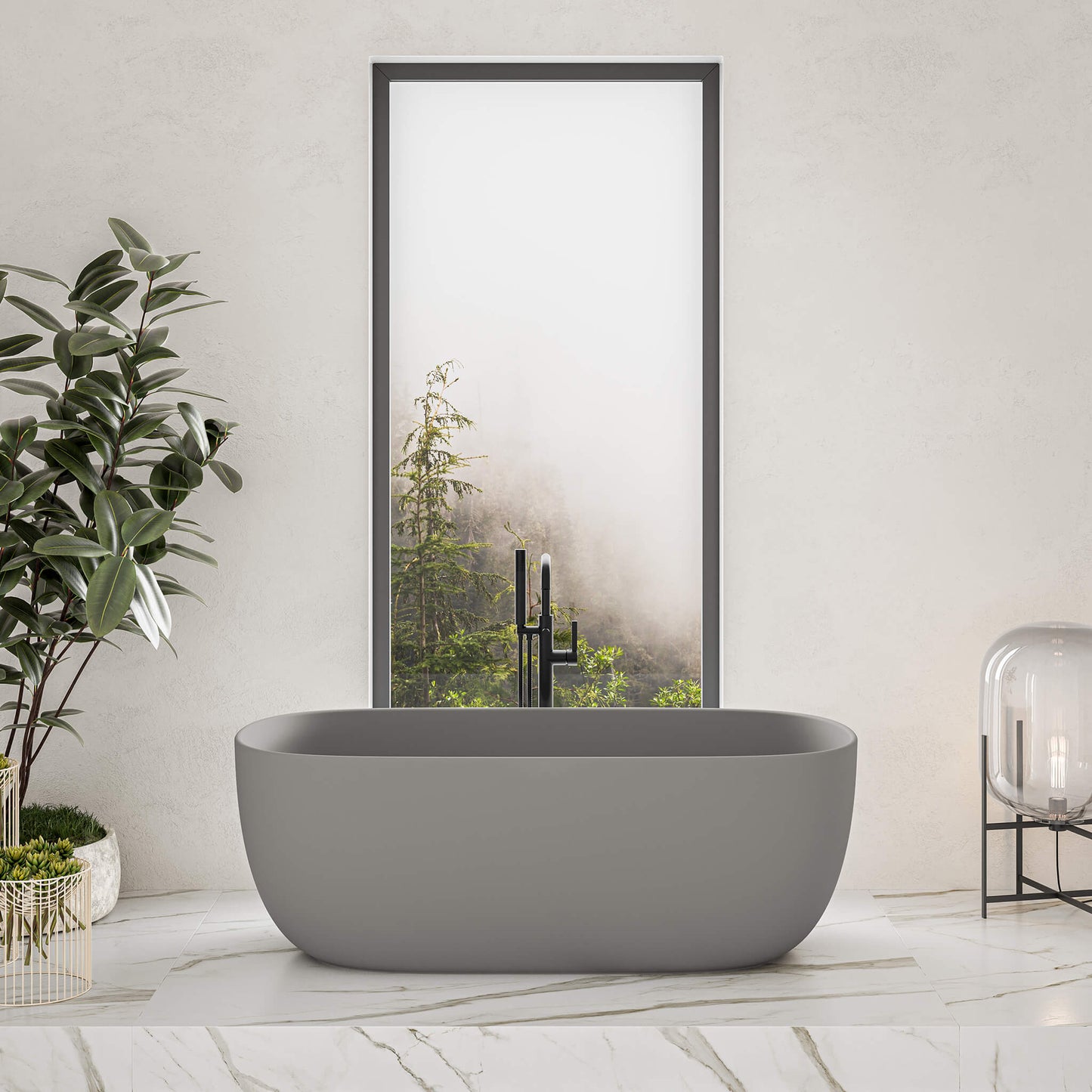 STONETOUCH 63001 Side By Side Free Standing Bathtub