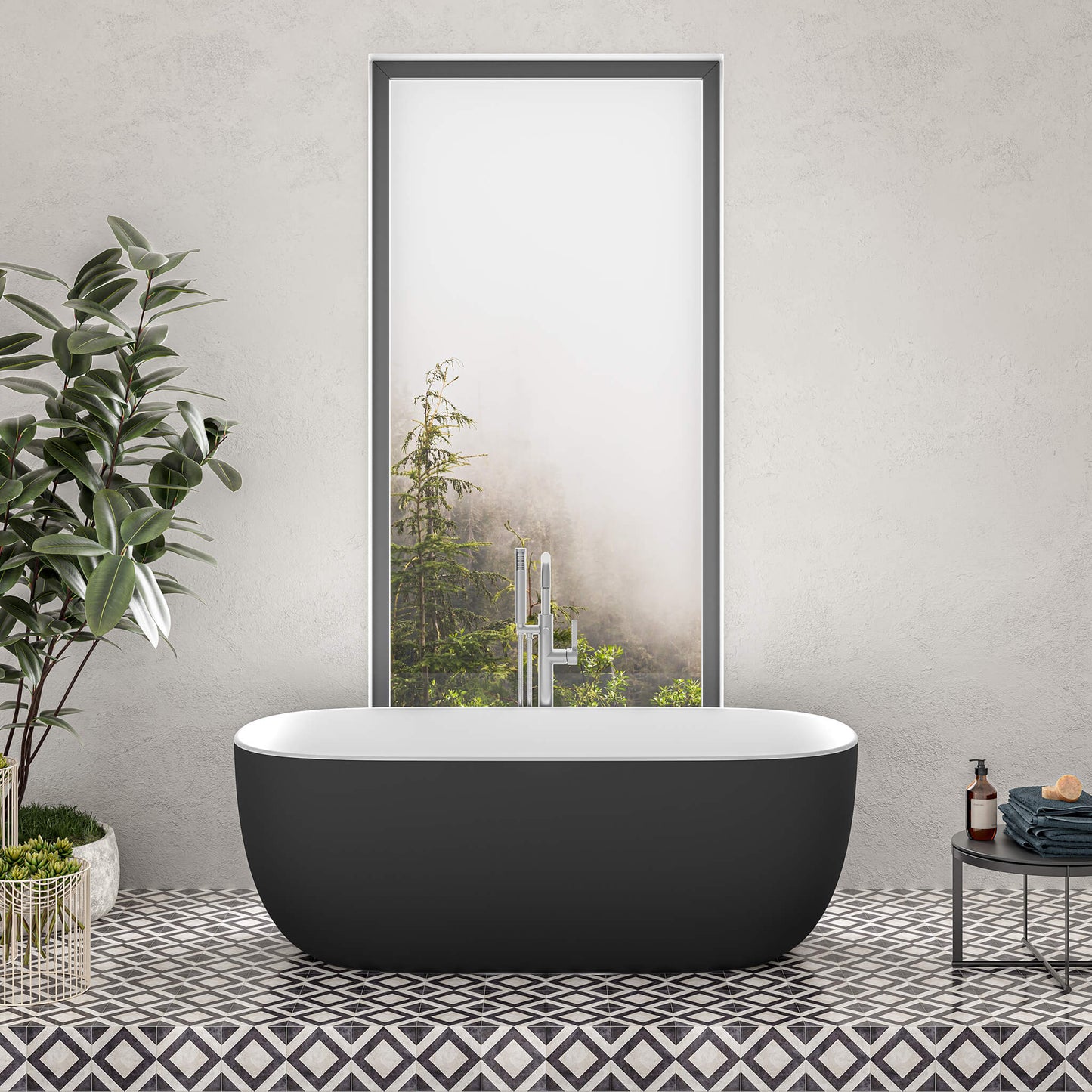 STONETOUCH 63001 Side By Side Free Standing Bathtub