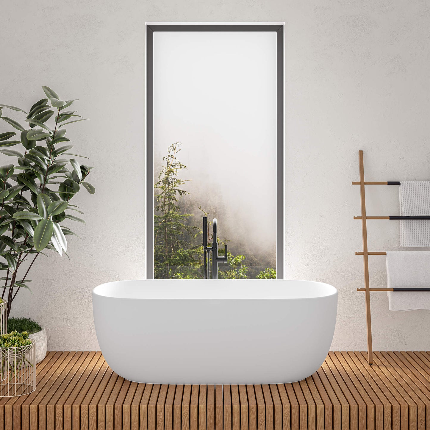 STONETOUCH 63001 Side By Side Free Standing Bathtub