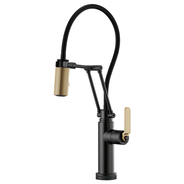 BRIZO LITZE 64244LF SmartTouch Articulating Kitchen Faucet with Industrial Handle