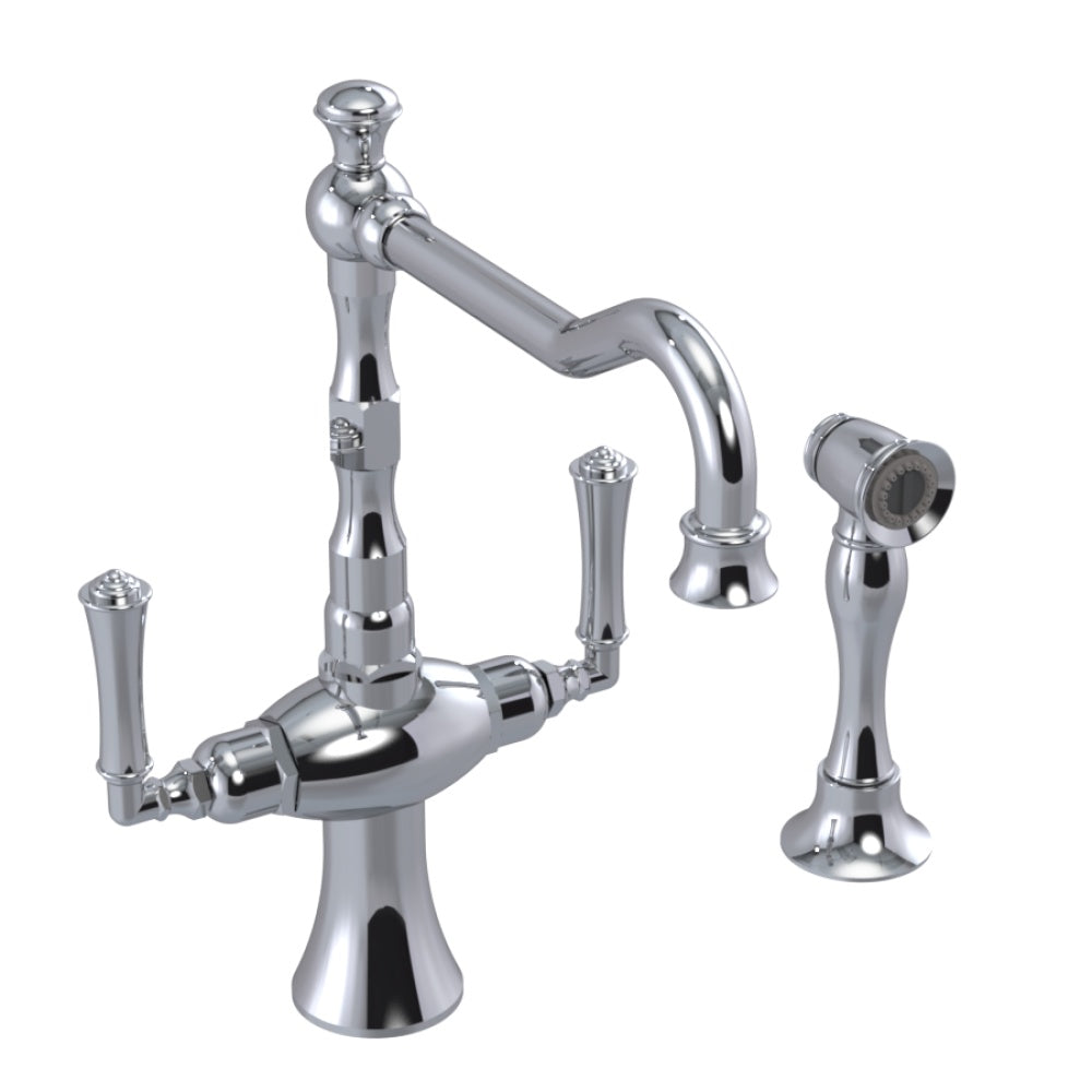 RUBINET 8DRVSL Two Handle Single Hole Kitchen Set With Hand Spray