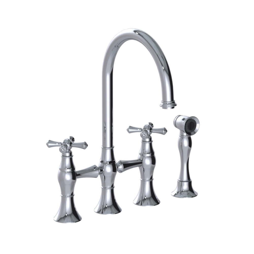 RUBINET 8UFMC Kitchen Bridge Faucet With Hand Spray
