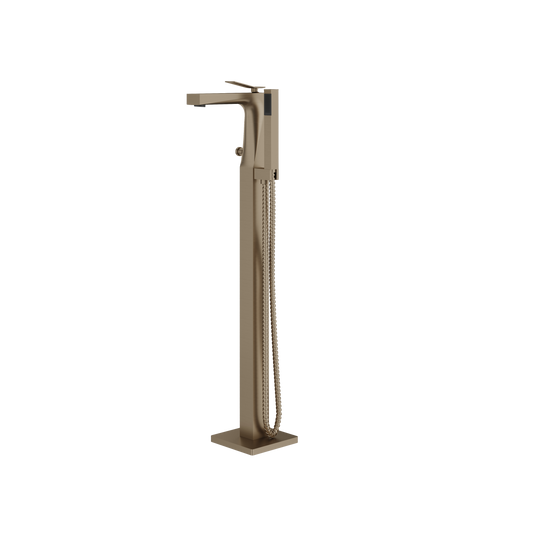 FLOORMOUNT TUB FILLER WITH HANDSHOWER