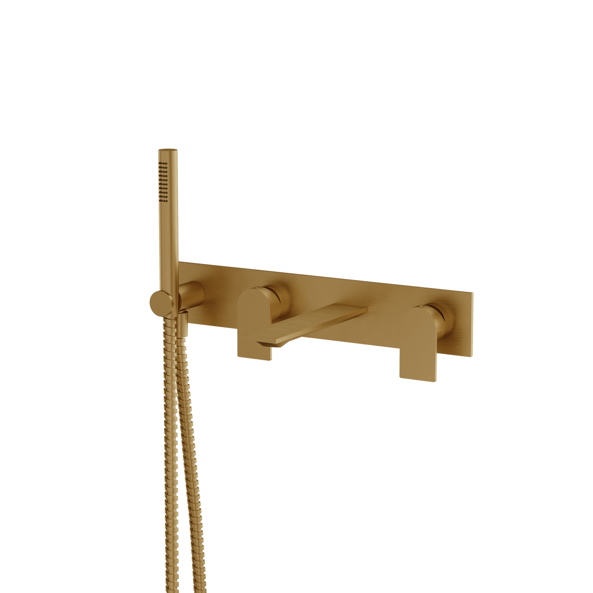 ALPHA WALLMOUNT TUB FILLER WITH HANDSHOWER AND 2 MIXERS