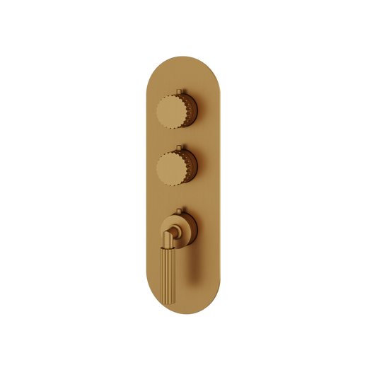 ROUND TRIM SET FOR 2 SHUT-OFF THERMOSTATIC VALVE