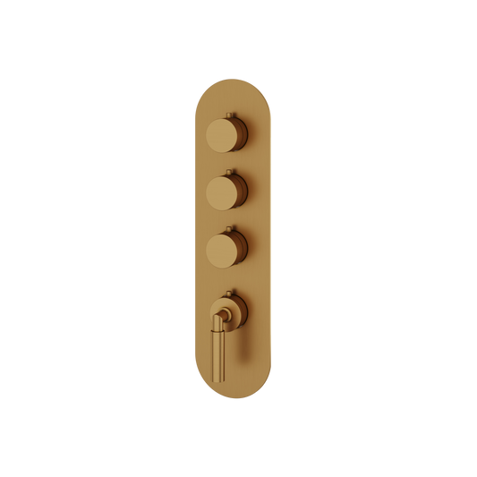 ROUND TRIM SET FOR 3 SHUT-OFF THERMOSTATIC VALVE