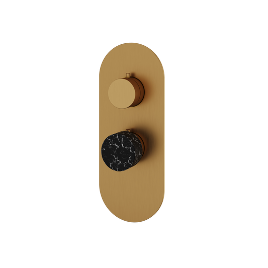 ROUND TRIM SET FOR 1 SHUT-OFF THERMOSTATIC VALVE