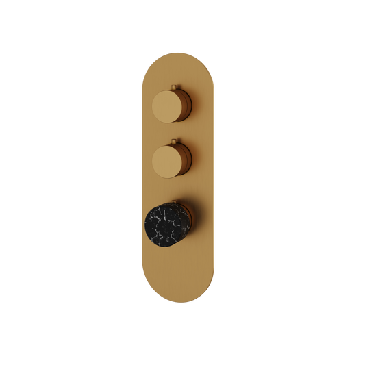 ROUND TRIM SET FOR 2 SHUT-OFF THERMOSTATIC VALVE