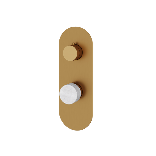 ROUND TRIM SET WITH 2-WAY SHARED DIVERTER FOR THERMOSTATIC VALVE
