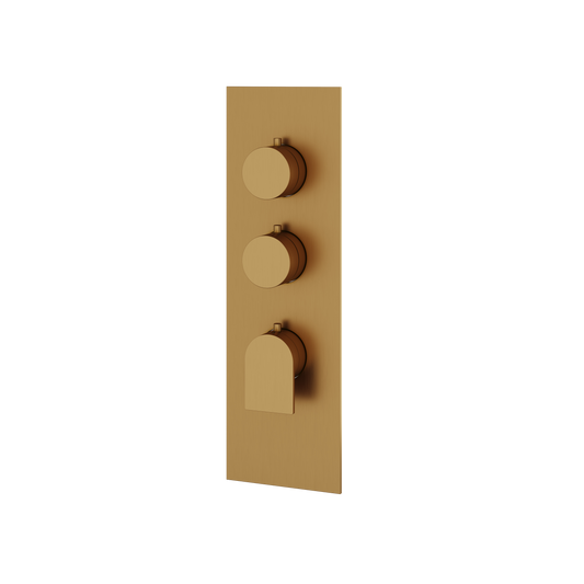 SQUARE ROUND TRIM SET FOR 2 SHUT-OFF THERMOSTATIC VALVE