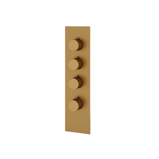 SQUARE ROUND TRIM SET FOR 3 SHUT-OFF THERMOSTATIC VALVE