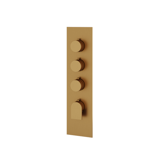 SQUARE ROUND TRIM SET FOR 3 SHUT-OFF THERMOSTATIC VALVE