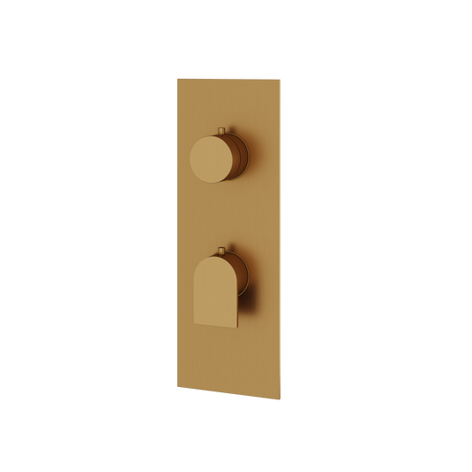 SQUARE ROUND TRIM SET WITH 2-WAY NON-SHARED DIVERTER FOR THERMOSTATIC VALVE