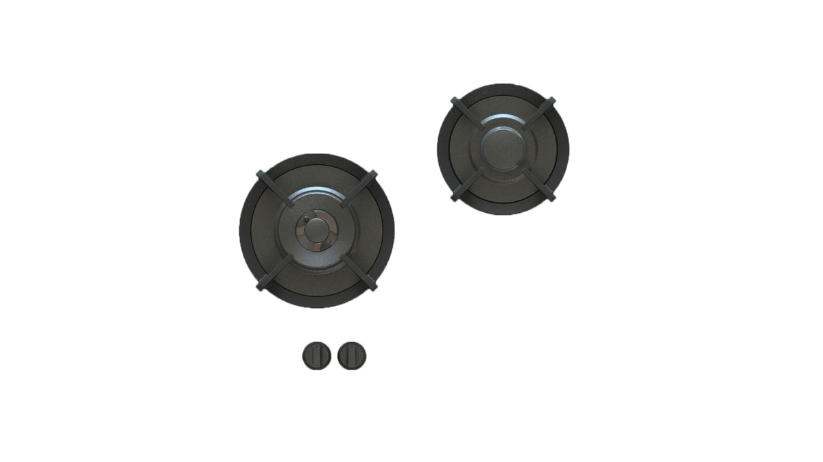 PITT BALURAN BALURAN2PT-NG, 2-Burner, Top Mounted Control Knobs, PRO Brass Burners, Natural Gas