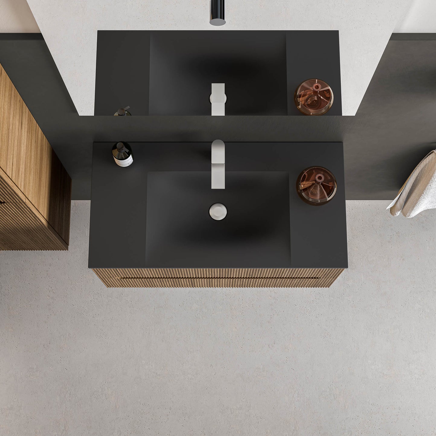STONETOUCH 1NEV36 Neve 36'' Mineralsolid Vanity Top - 1 Hole
