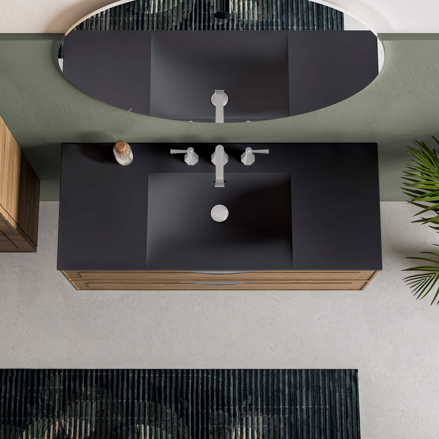 STONETOUCH 3NEV48 Neve 48'' Mineralsolid Vanity Top - 3 Holes