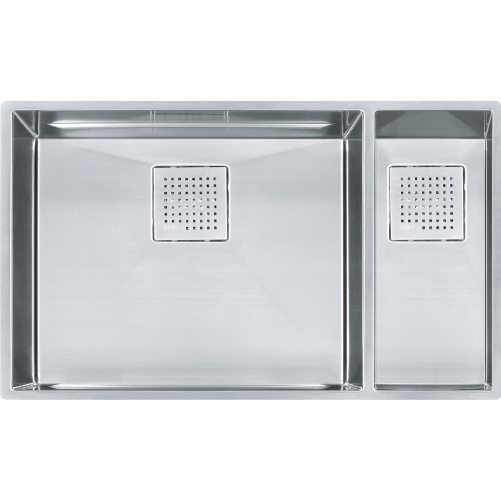 FRANKE PKX160 PEAK UM 16G SS DBL 36CAB WITH STRAINER BASKET STAINLESS STEEL SINK