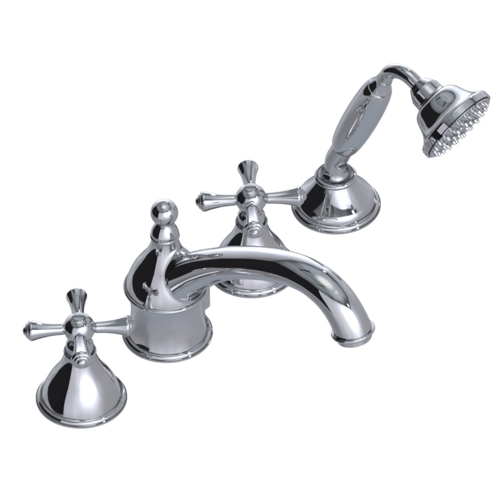 RUBINET T5HFMC Four Piece Roman Tub Filler With Hand Held Shower (Trim Only)