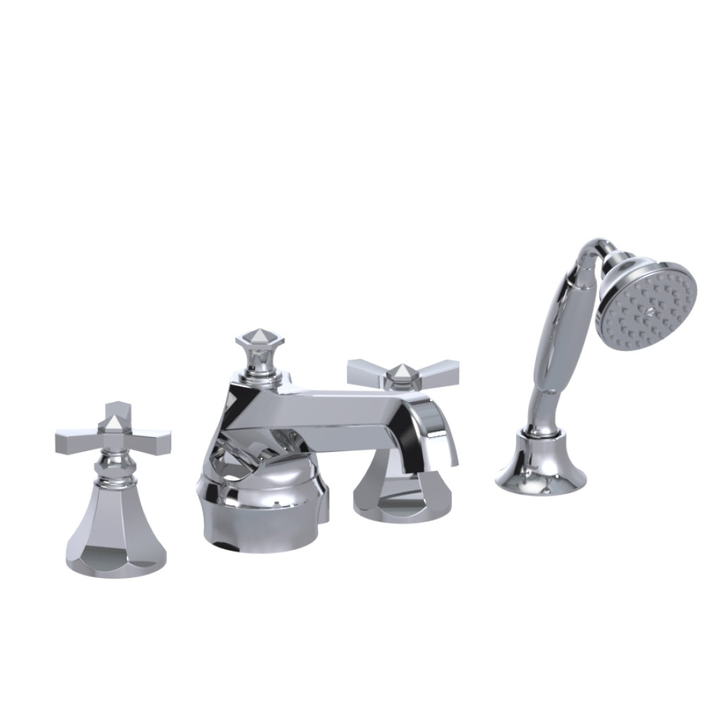 RUBINET T5HHXC Four Piece Roman Tub Filler With Hand Held Shower (Trim Only)