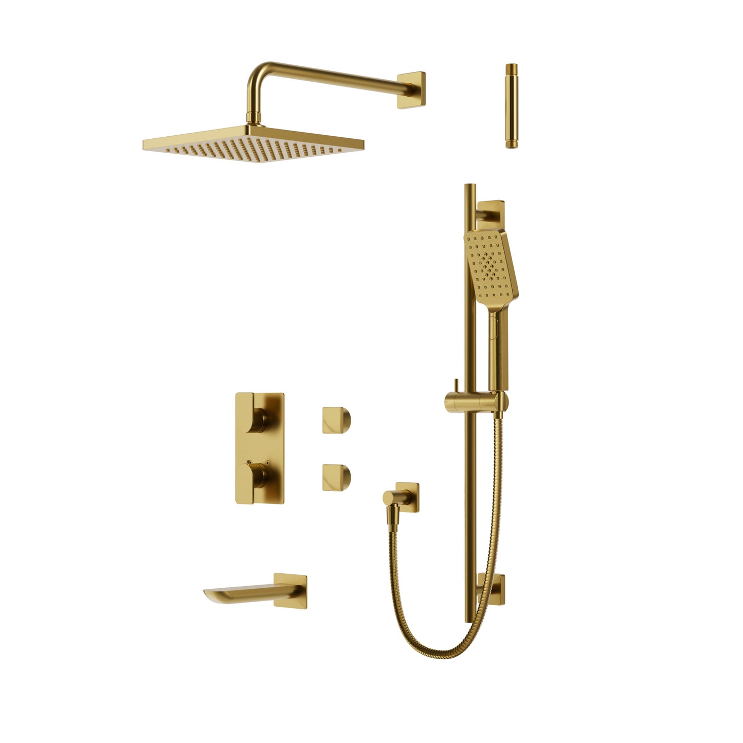 Square Rounded Thermostatic Shower Trim Kit 3-way Non-shared (G)