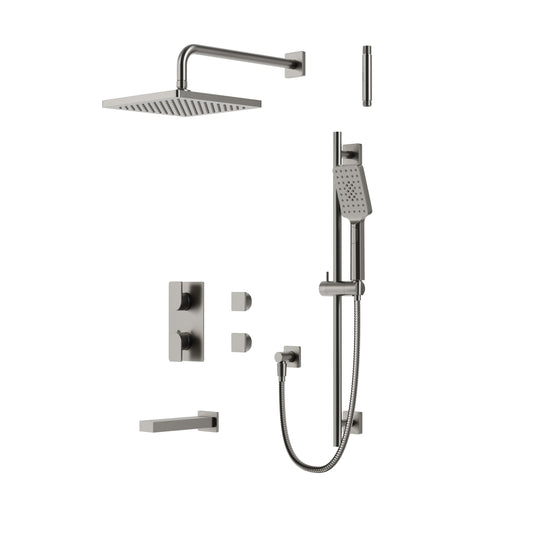 Square Thermostatic Shower Trim Kit 3-way Shared