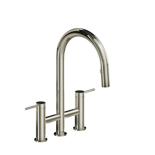 RIOBEL AZ400 Azure Bridge Pull-Down Kitchen Faucet With C-Spout