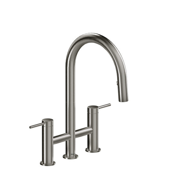 RIOBEL AZ400 Azure Bridge Pull-Down Kitchen Faucet With C-Spout