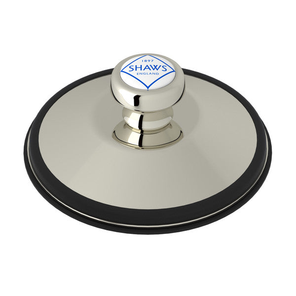 SHAWS 745 Disposal Stopper with Logo Branded White Porcelain Pull Knob