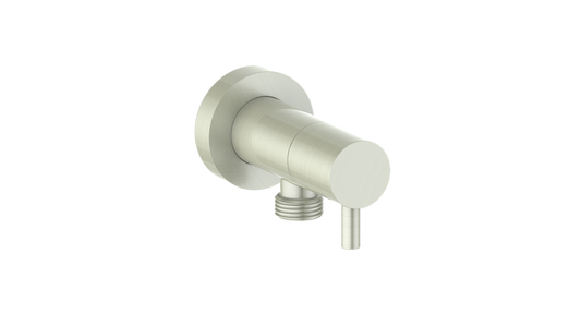 Vogt Round Brass Elbow Connector with Shut-Off CC