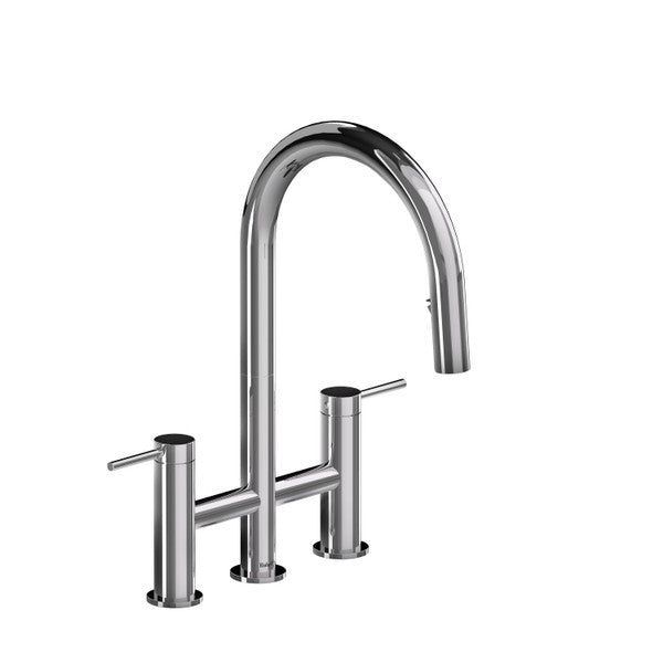 RIOBEL AZ400 Azure Bridge Pull-Down Kitchen Faucet With C-Spout