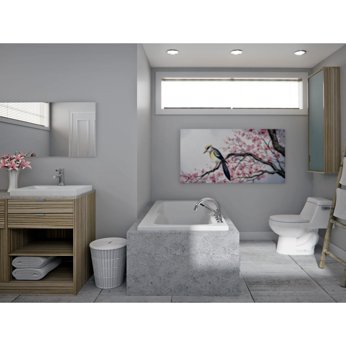Velona 6036 Acrylic Drop-In End Drain Whirlpool & Activ-air Bathtub in White