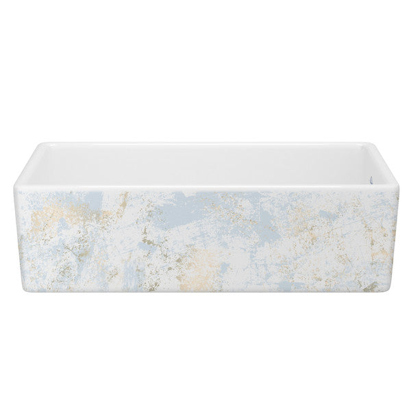 SHAWS MS3618 36 Inch Shaker White Single Bowl Apron Front Fireclay Kitchen Sink With Patina Design