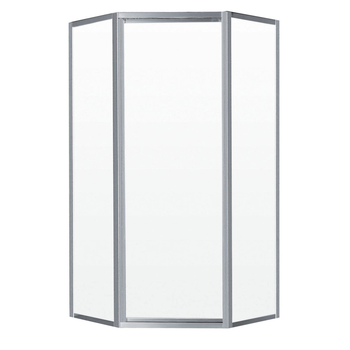 Ovada Neo-Angle 38 x 38 x 70 in. 4 mm Pivot Shower Door for Corner Installation with Clear Glass in Chrome
