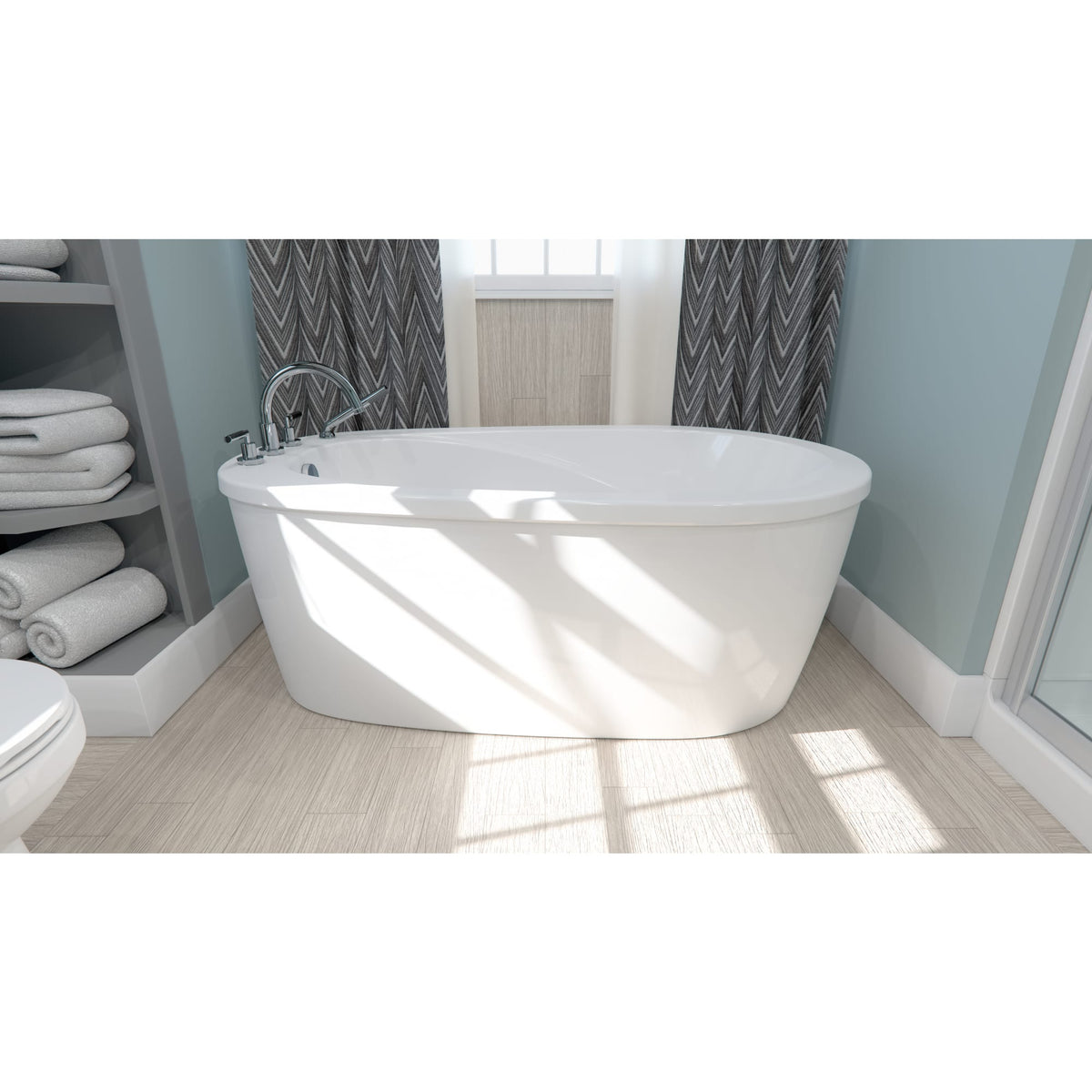 Vapora F2 3660 Acrylic Freestanding End Drain Mass-Air Bathtub in White