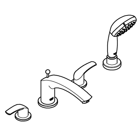 GROHE 25170ENA Eurosmart 2015 2Hdl Bath 4-H +Shw.Set Us