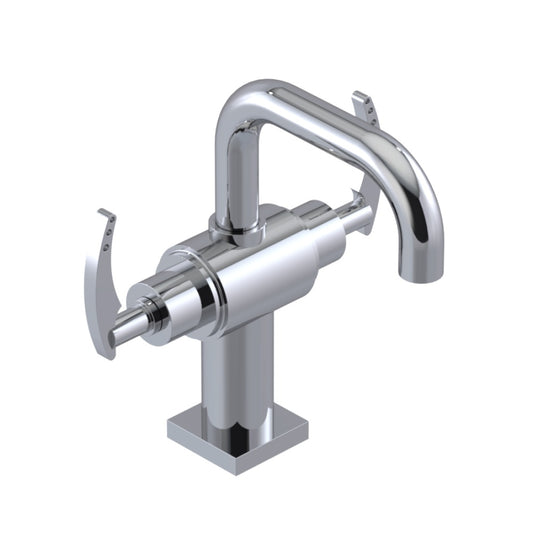 RUBINET 1CLGL Single Hole Dual Handle Lav. Set. With Genesis Spout (Less Drain)