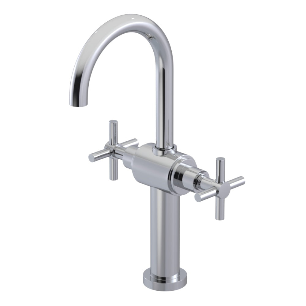 RUBINET 1DGLC Single Hole Dual Handle Lav. Set With Lasalle Spout With Extended Base (Less Drain)