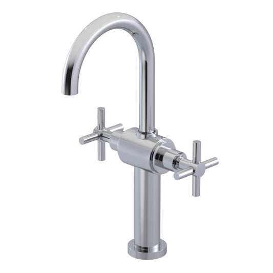 RUBINET 1DGLC Single Hole Dual Handle Lav. Set With Lasalle Spout With Extended Base (Less Drain)