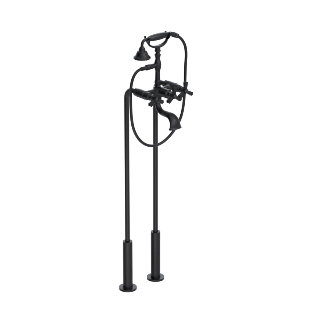 RUBINET 3FHXC Floor Mount Tub Filler With Hand Held Shower