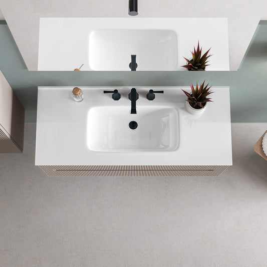 STONETOUCH 3POR48 Porto 48'' Porcelain Vanity Top - 3 Holes