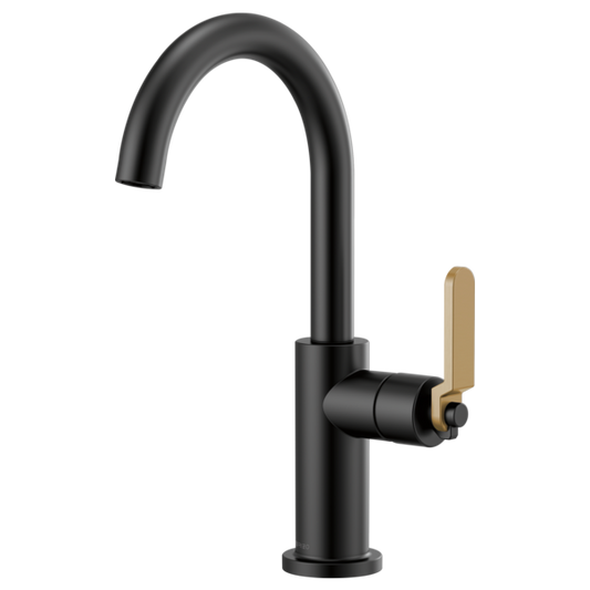 BRIZO LITZE 61044LF Bar Faucet with Arc Spout and Industrial Handle Kit