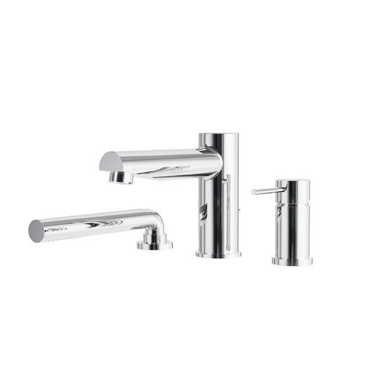 Volare 3-piece Deckmount Tub Filler with Handshower