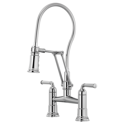 BRIZO ROOK 62174LF Articulating Bridge Faucet with Finished Hose