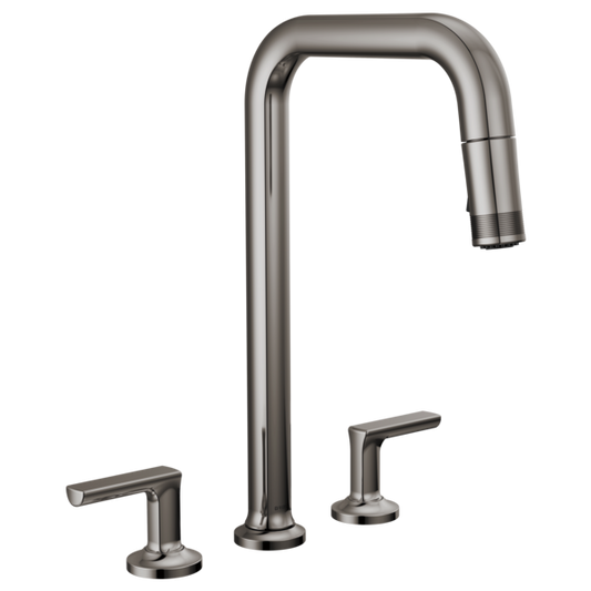 BRIZO 62507LF Widespread Pull-Down Faucet with Square Spout - Lever Handles