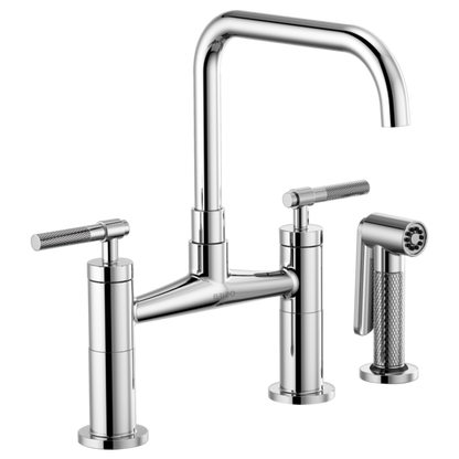 BRIZO LITZE 62553LF Bridge Faucet with Square Spout and Knurled Handle