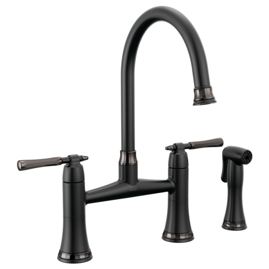 BRIZO TULHAM 62558LF Bridge Kitchen Faucet with Side Spray